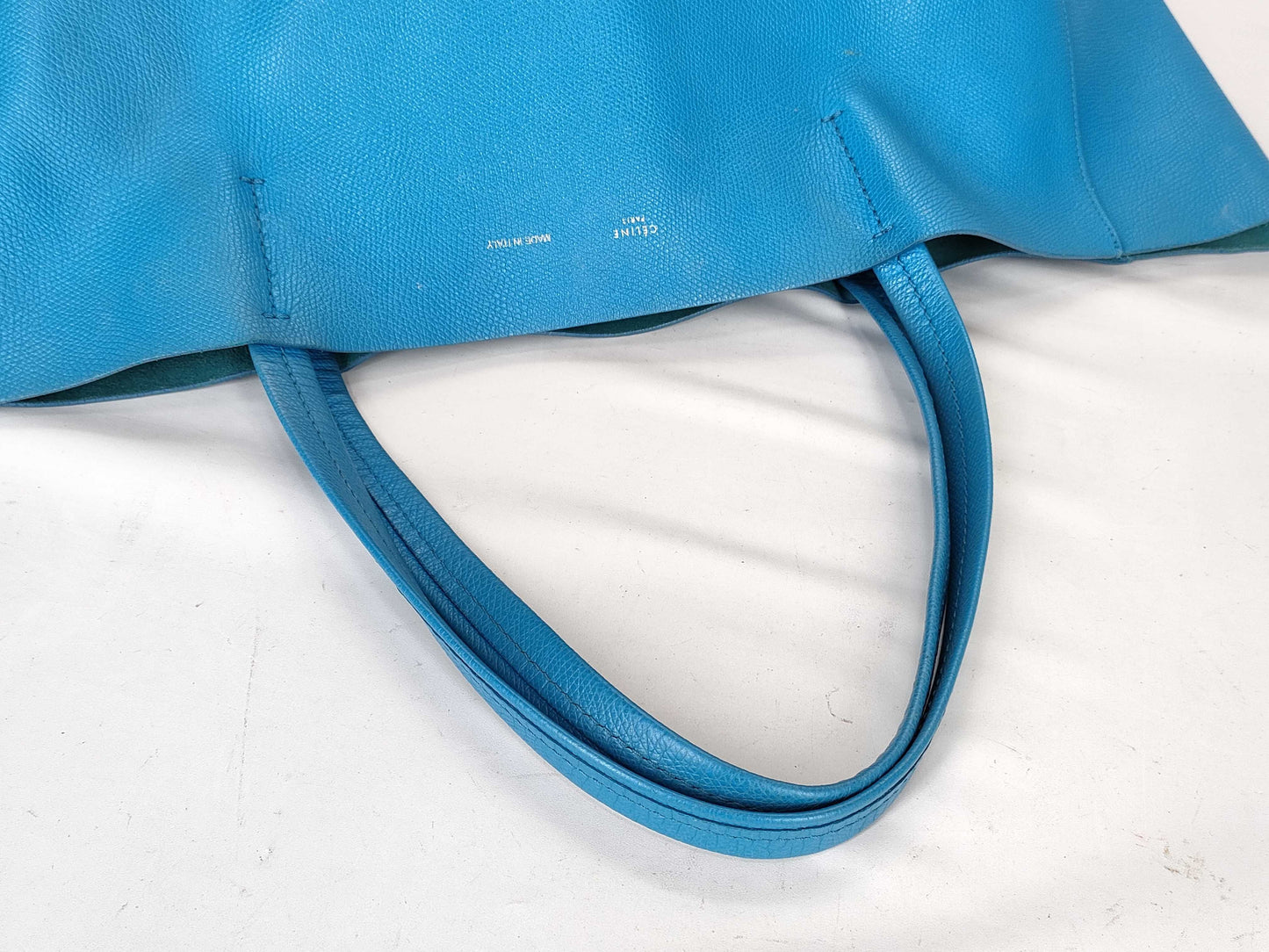 CELINE Horizontal Cava Leather Tote Bag Bicolor Tote Bag