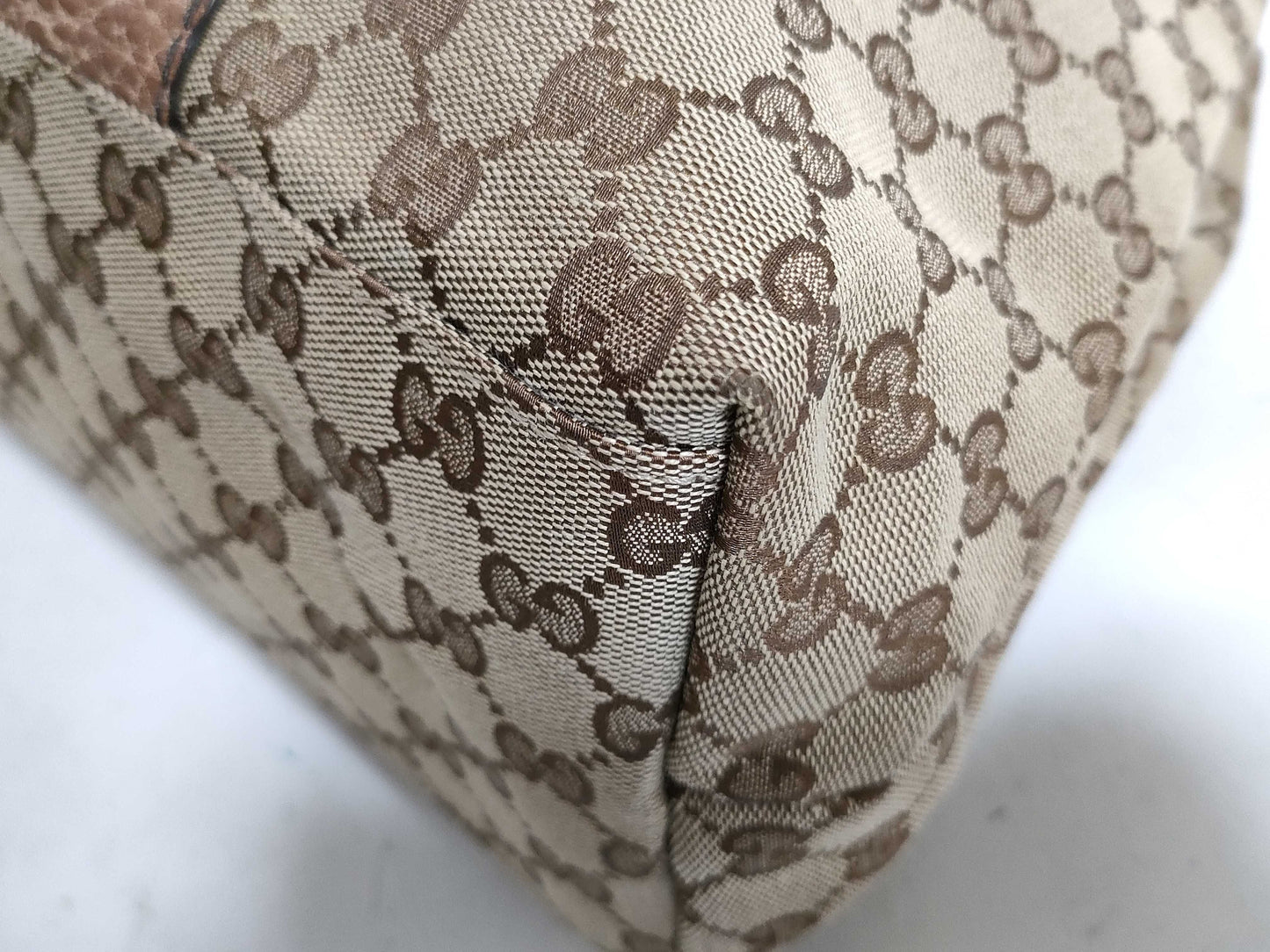 GUCCI Bamboo HK-Gucci 232947 486628 Bamboo GG Canvas Shoulder Bag