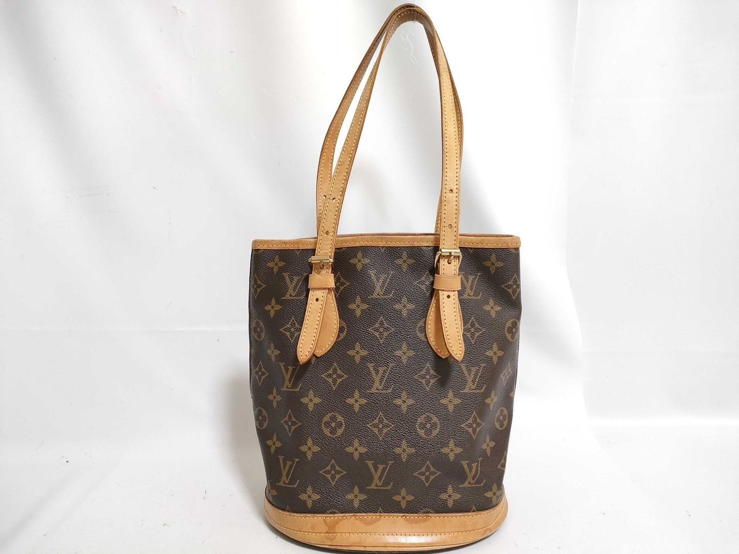 LOUIS VUITTON Monogram Vuitton Monogram Bucket PM M42238 VI0938 Brown Handbag
