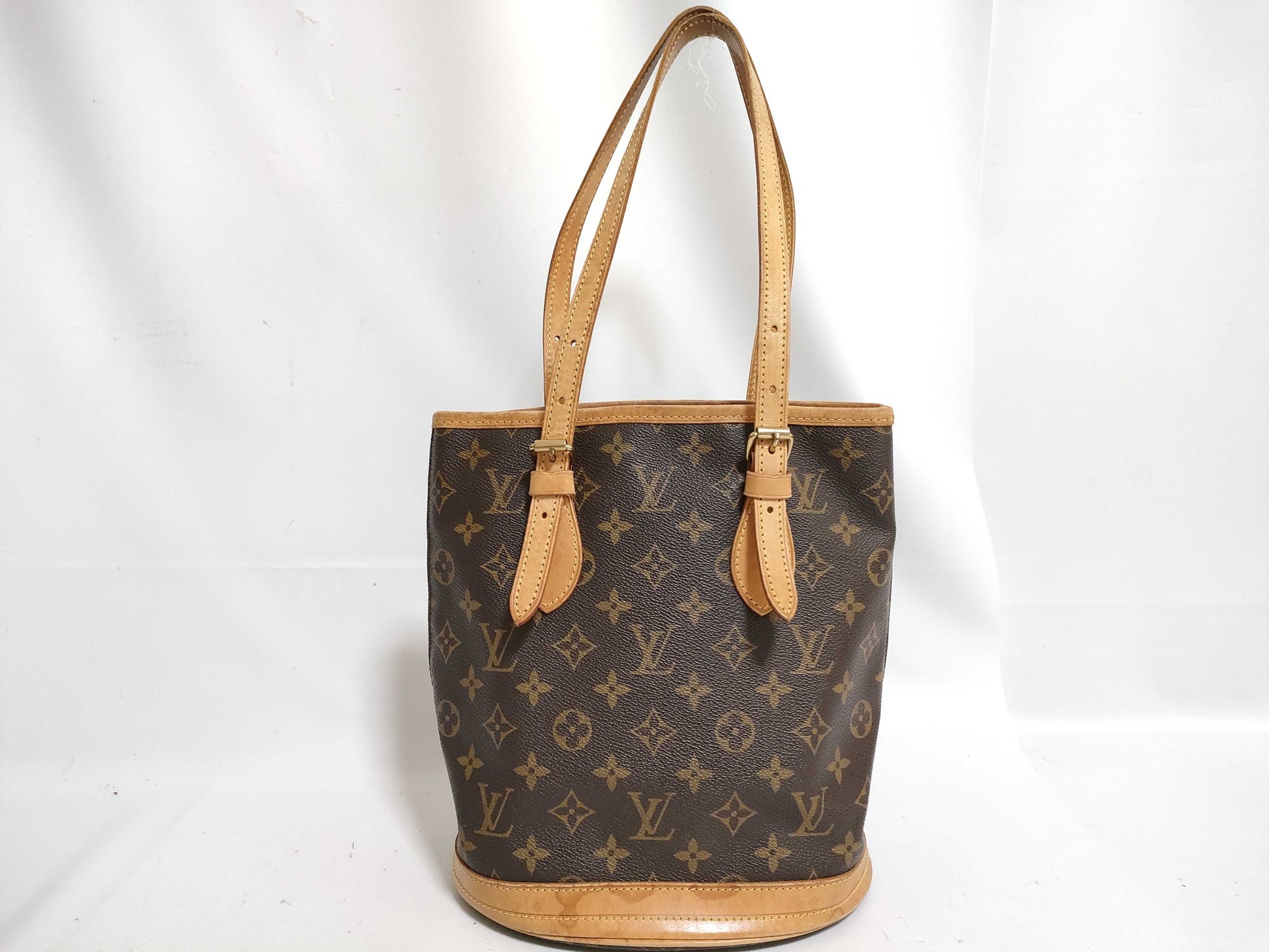 LOUIS VUITTON Monogram Vuitton Monogram Bucket PM M42238 VI0938 Brown Handbag
