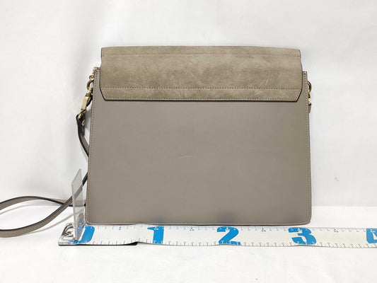 chloe HK-Chloe Faye Leather/Suede Beige Shoulder Bag