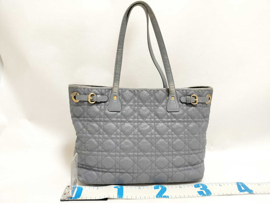 Dior Lady Dior Lady Dior Cannage Panarrea Charm Tote Bag Grey Tote Bag