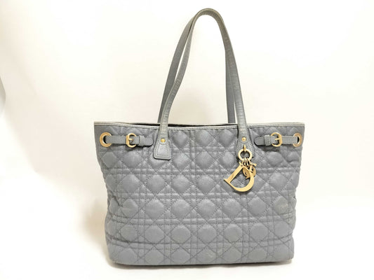 Dior Lady Dior Lady Dior Cannage Panarrea Charm Tote Bag Grey Tote Bag