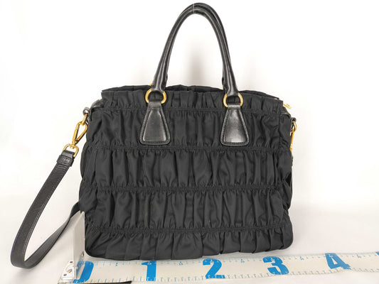 PRADA Tesuto 2-Way Handbag Black B1336M Handbag