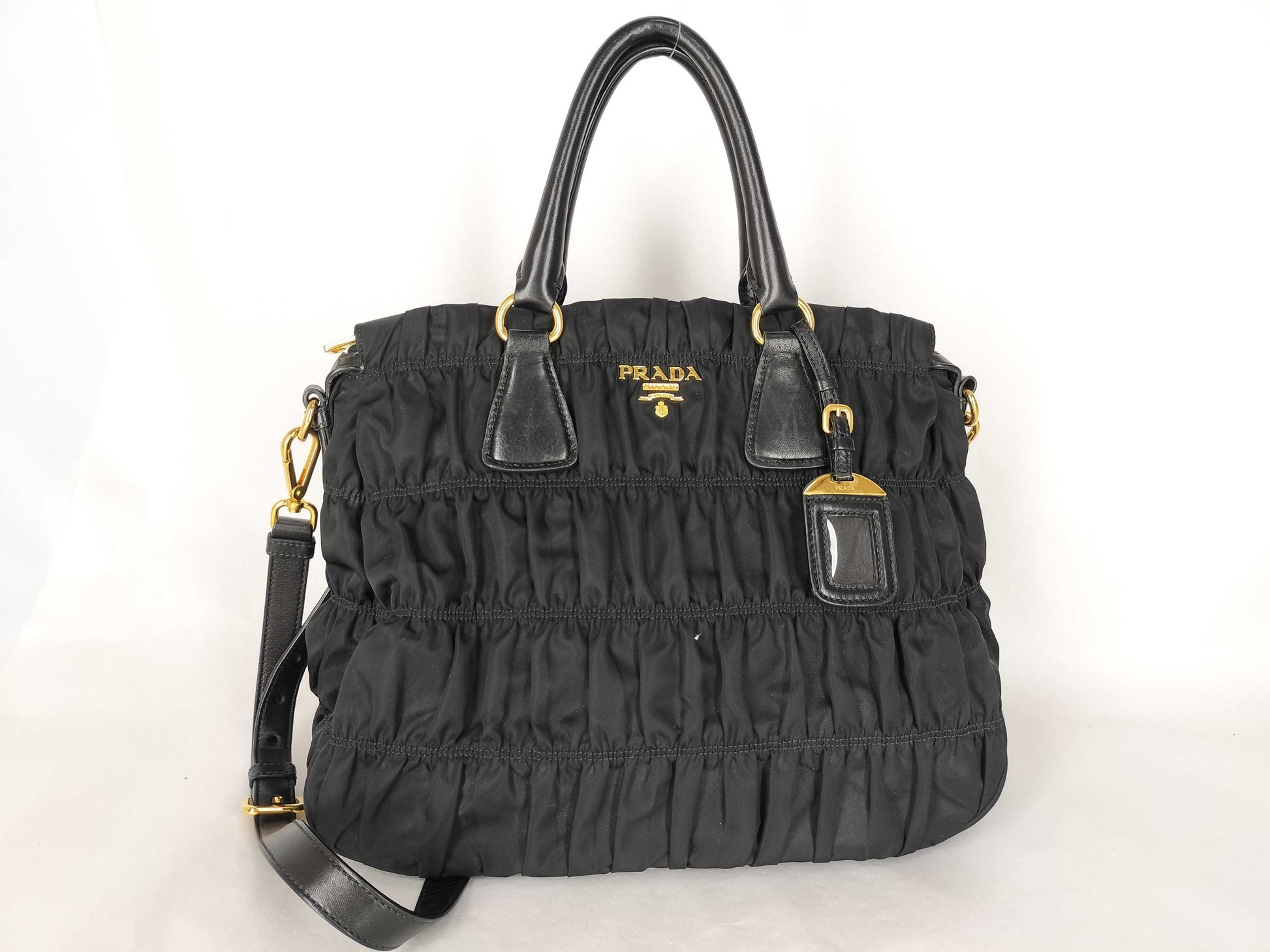 PRADA Tesuto 2-Way Handbag Black B1336M Handbag
