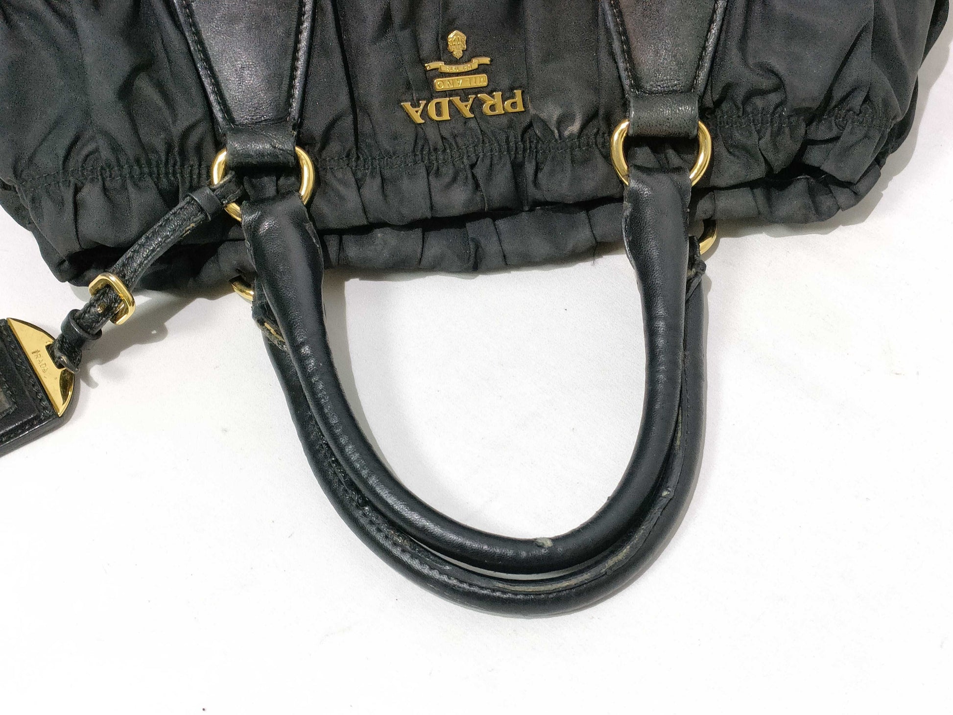 PRADA Nylon SG-Prada Tessuto nylon x leather 2 Way Handbag Black BN1336 Handbag