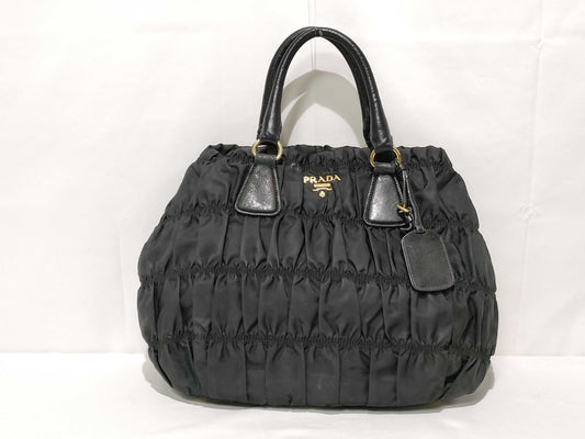 PRADA Nylon SG-Prada Tessuto nylon x leather 2 Way Handbag Black BN1336 Handbag
