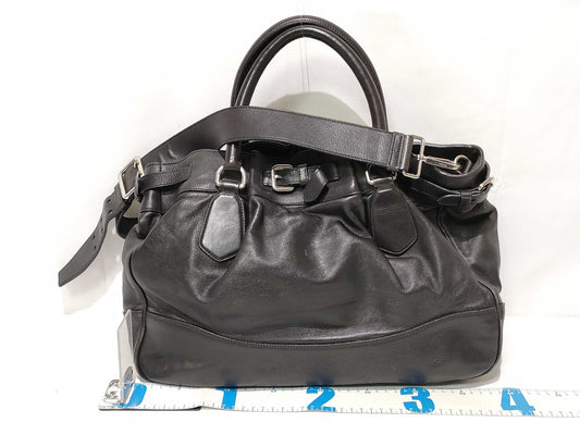 PRADA SG - Prada Leather Shoulder bag Black Handbag