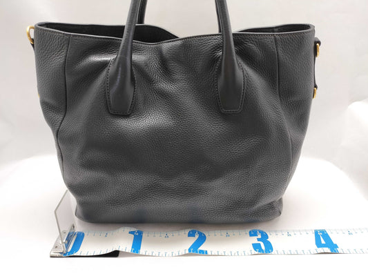 PRADA SG-Prada Vitello Black Leather Tote Bag