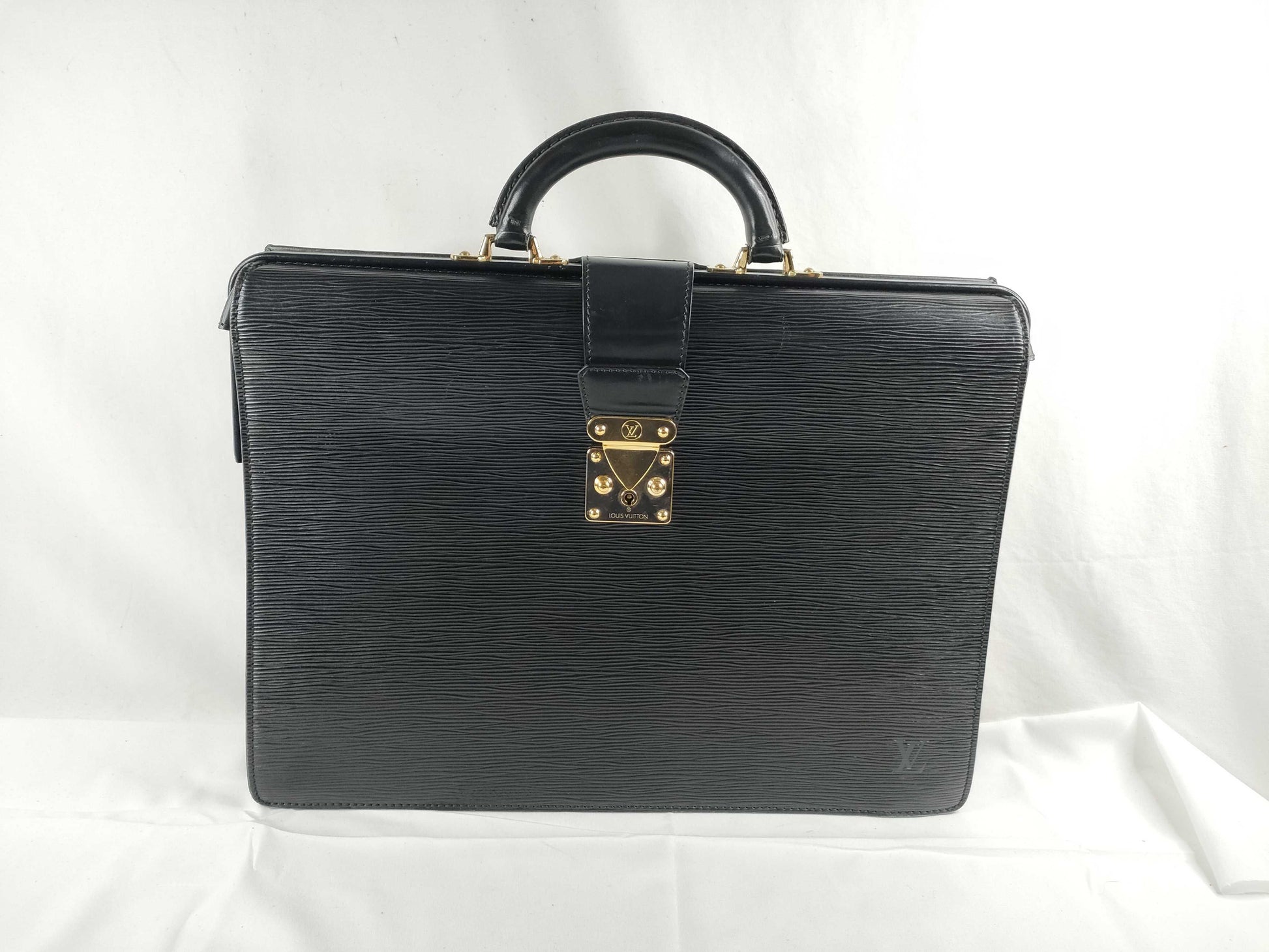 LOUIS VUITTON Epi Vuitton Epi Serviette Fermoir M54352 Serial Blur Business Bag