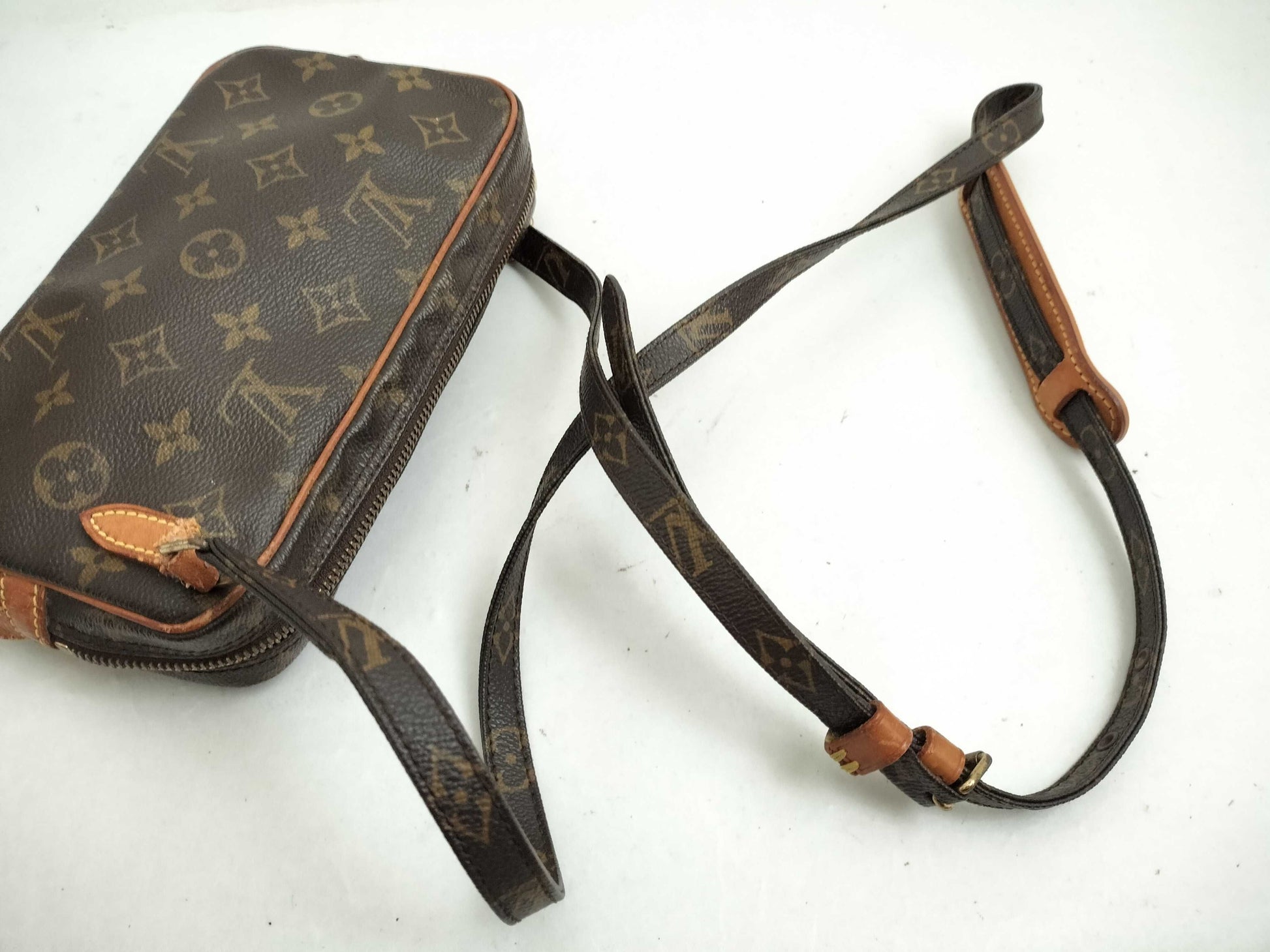 LOUIS VUITTON Monogram Vuitton Monogram Pochette Marley Bandriere M51828 Brown SL0978 Shoulder Bag