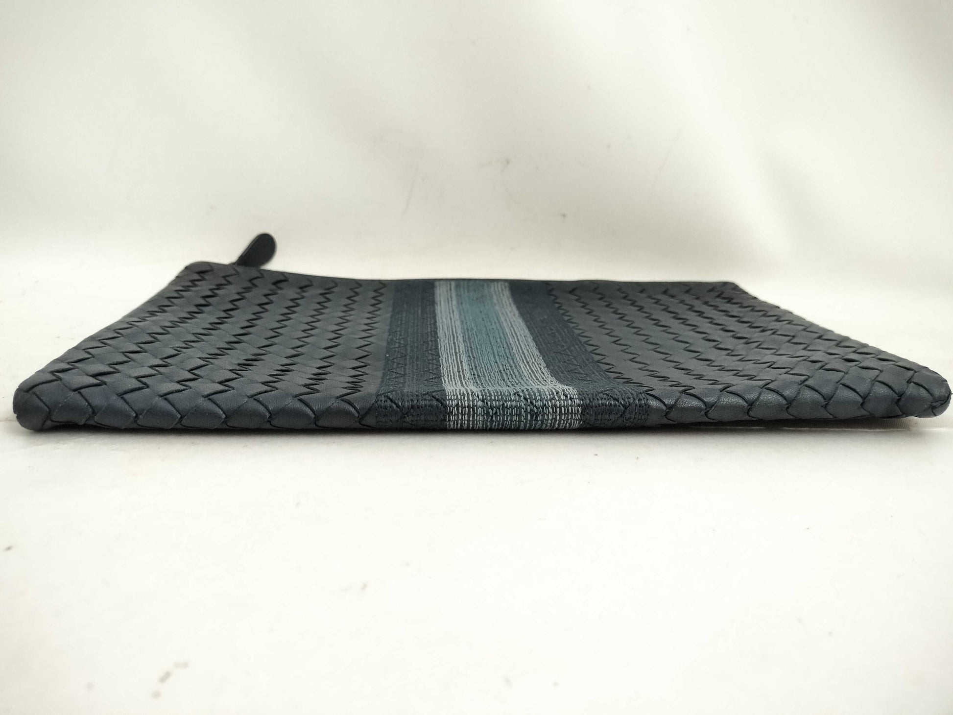 BOTTEGA VENETA Intrecciato Leather Clutch bag Navy blue Pouch