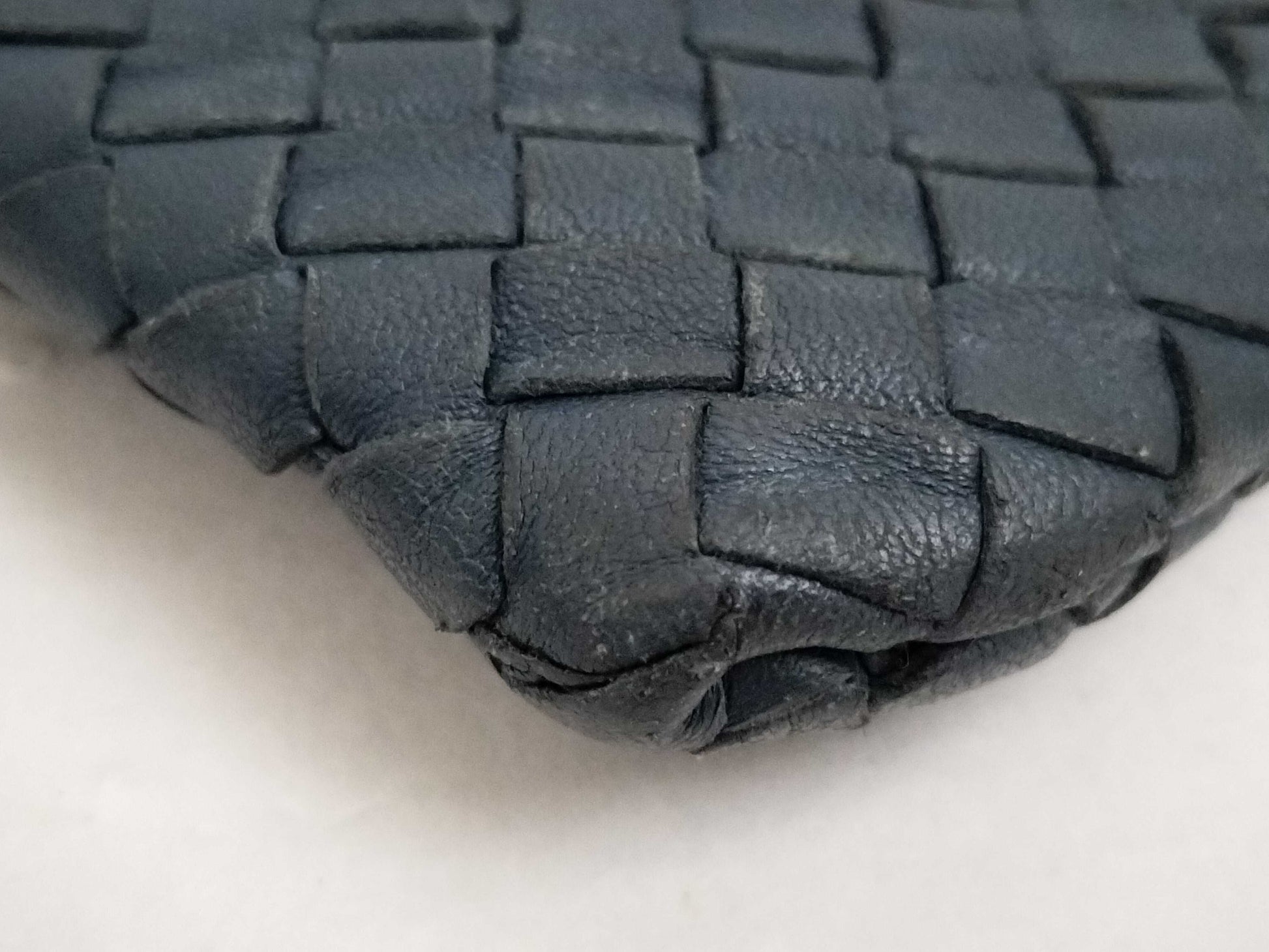 BOTTEGA VENETA Intrecciato Leather Clutch bag Navy blue Pouch