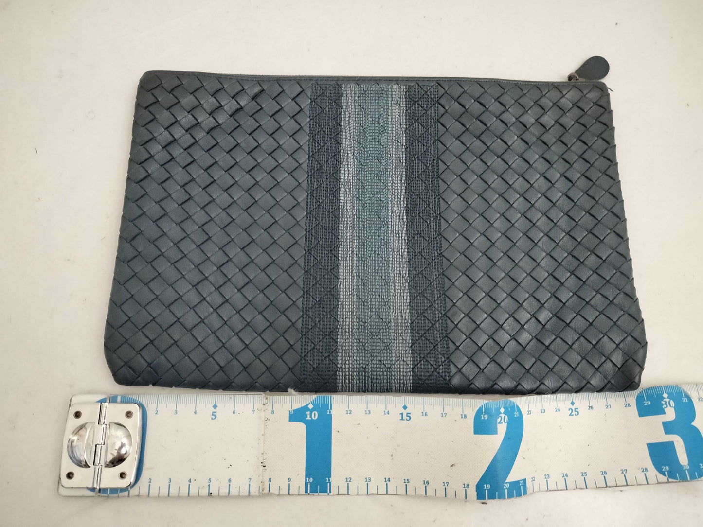 BOTTEGA VENETA Intrecciato Leather Clutch bag Navy blue Pouch