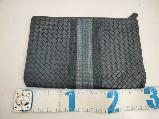 BOTTEGA VENETA Intrecciato Leather Clutch bag Navy blue Pouch