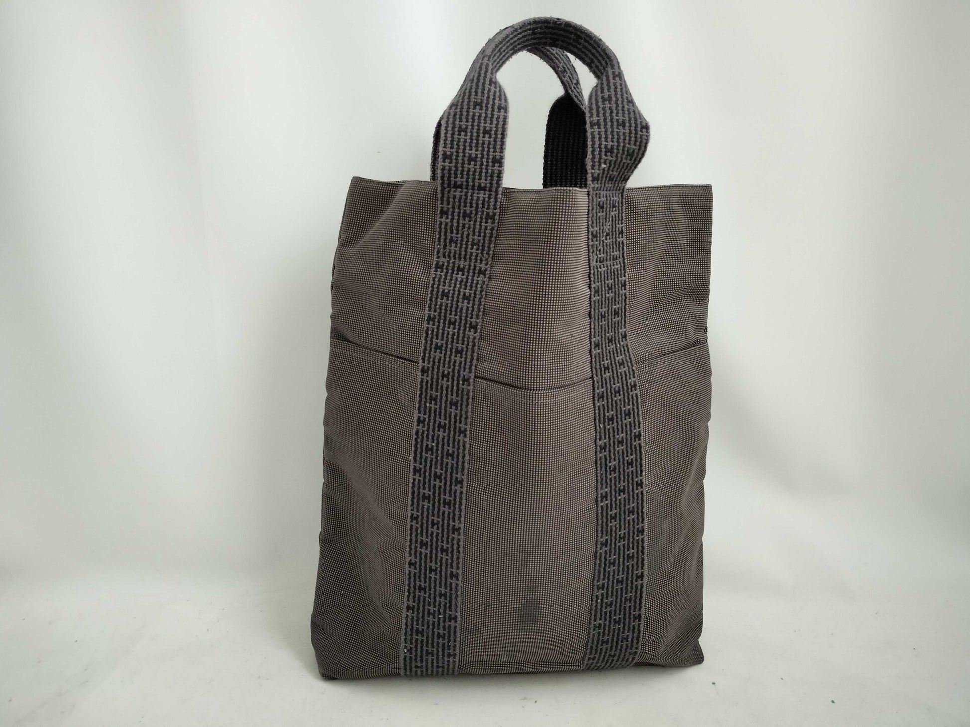 HERMES Aleline Hermes Aleline Cabus Canvas Tote Bag Grey Tote Bag