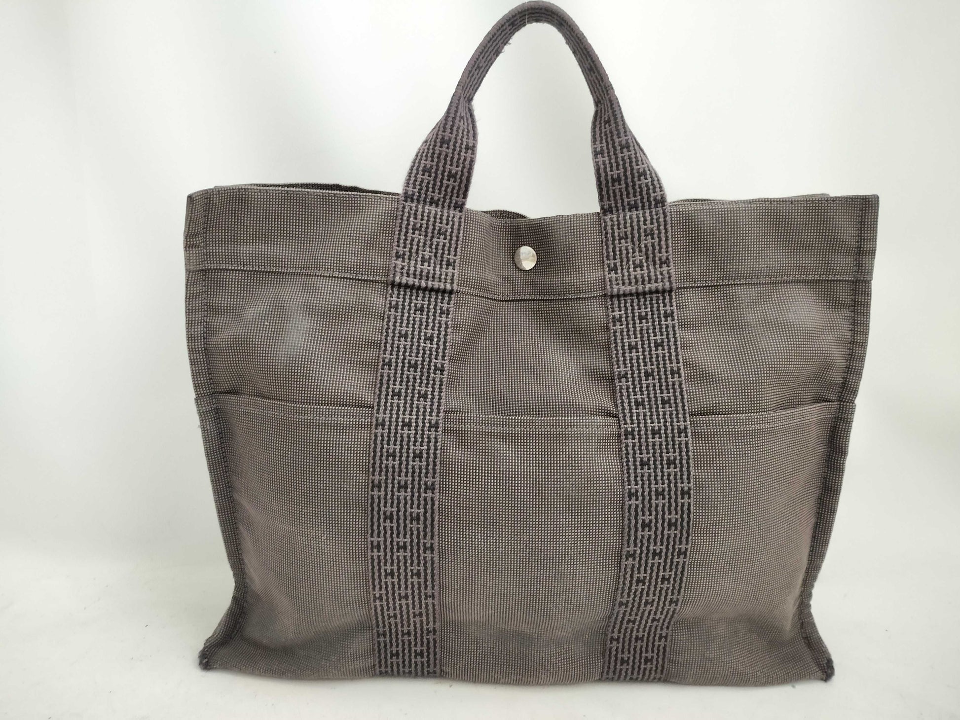 HERMES Aleline Hermes Aleline MM Canvas Tote Bag Navy Tote Bag