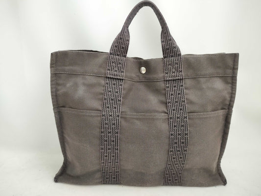 HERMES Aleline Hermes Aleline MM Canvas Tote Bag Navy Tote Bag
