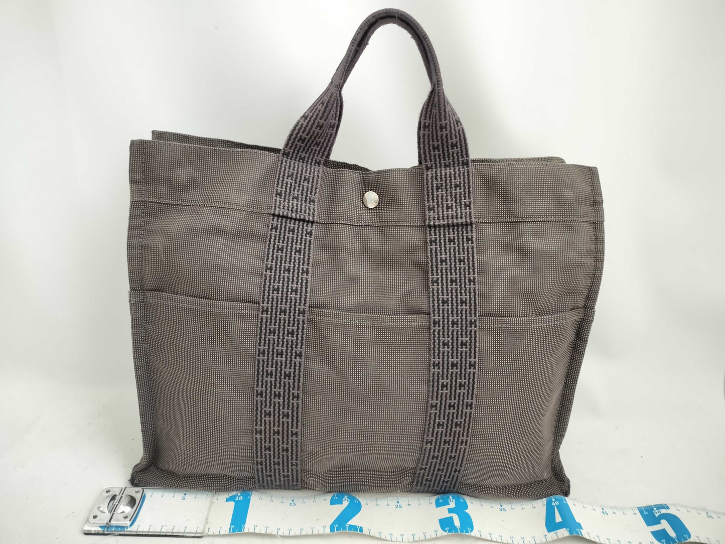 HERMES Aleline Hermes Aleline MM Canvas Tote Bag Navy Tote Bag