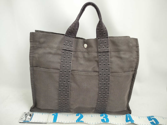 HERMES Aleline Hermes Aleline MM Canvas Tote Bag Navy Tote Bag