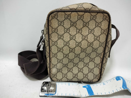 GUCCI GG Supreme Gucci GG Supreme PVCx Leather Shoulder Bag Beige 122754 Shoulder Bag