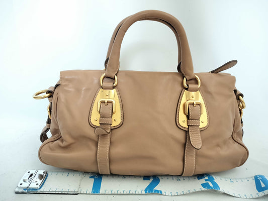 PRADA SG-Prada Leather 2 Way Handbag Brown BN1903 Handbag