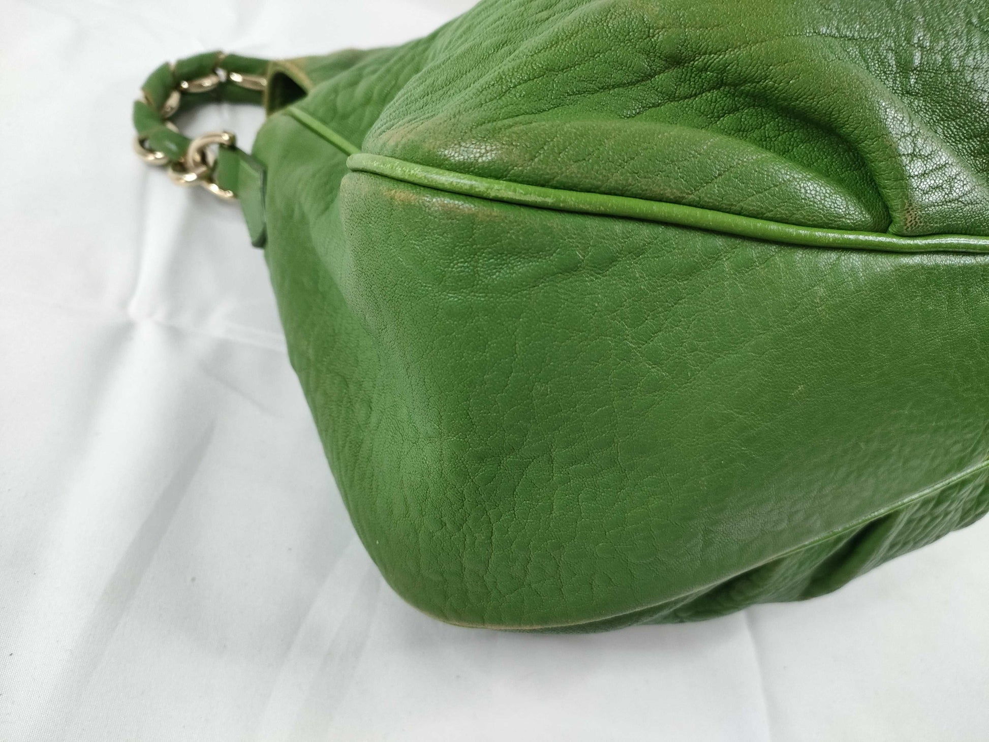 FENDI Mia Leather One Shoulder Bag Green 8BR614 Shoulder Bag