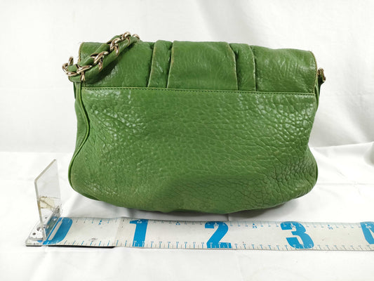 FENDI Mia Leather One Shoulder Bag Green 8BR614 Shoulder Bag