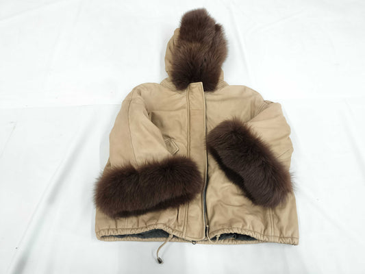 Kiton Kiton Leather Jacket Fur 44 Jacket