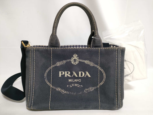 PRADA Canapa Canvas 2-Way Shoulder Bag Shoulder Bag