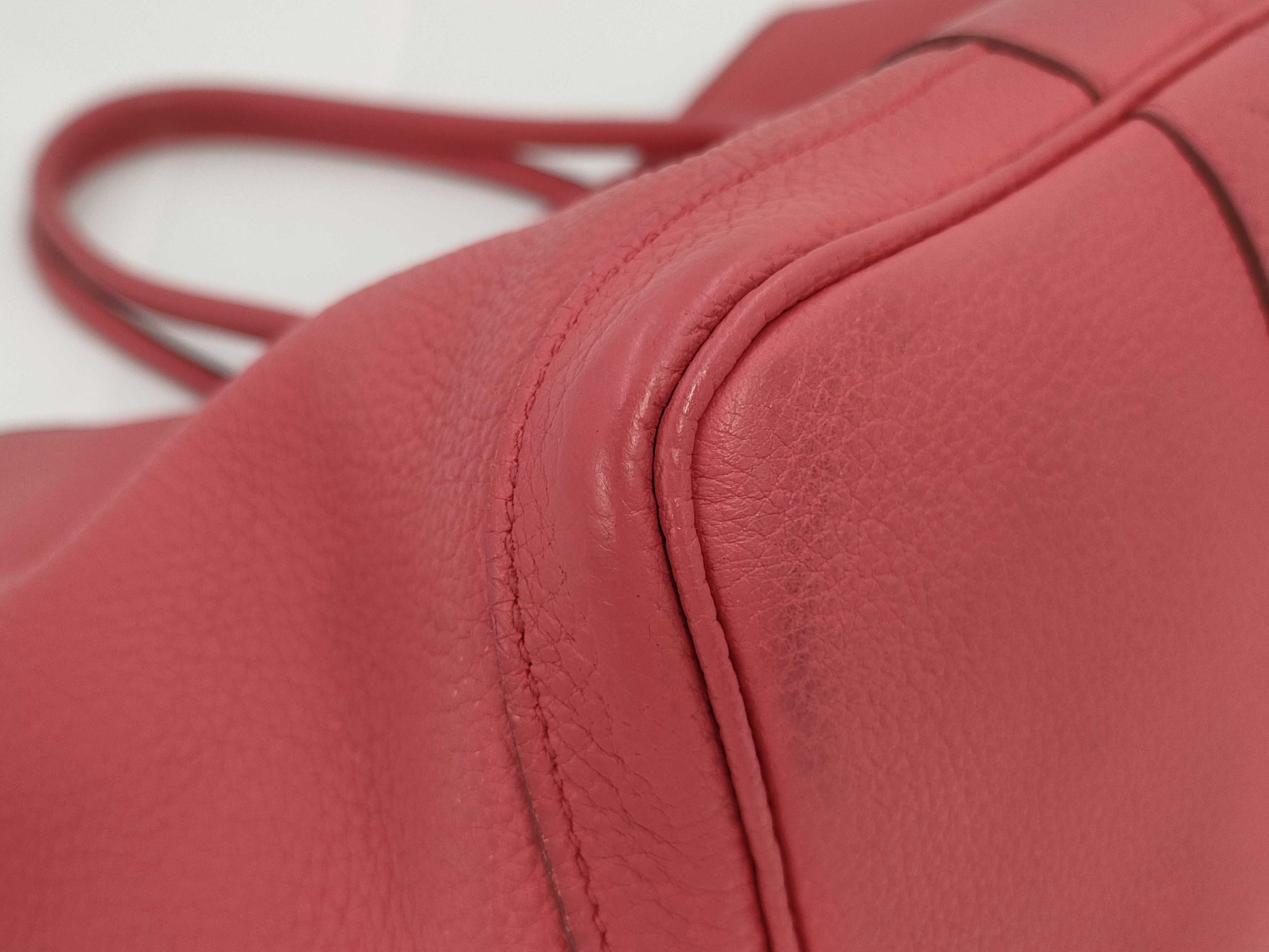 HERMES Garden Party Leather MM Tote Bag □O Engraved Tote Bag