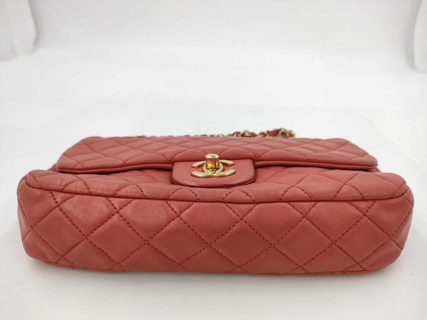 CHANEL Matelasse Lamb Charm Chain Shoulder Bag with Seal