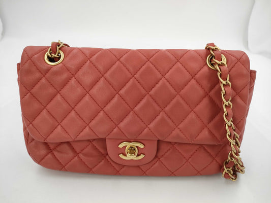 CHANEL Matelasse Lamb Charm Chain Shoulder Bag with Seal