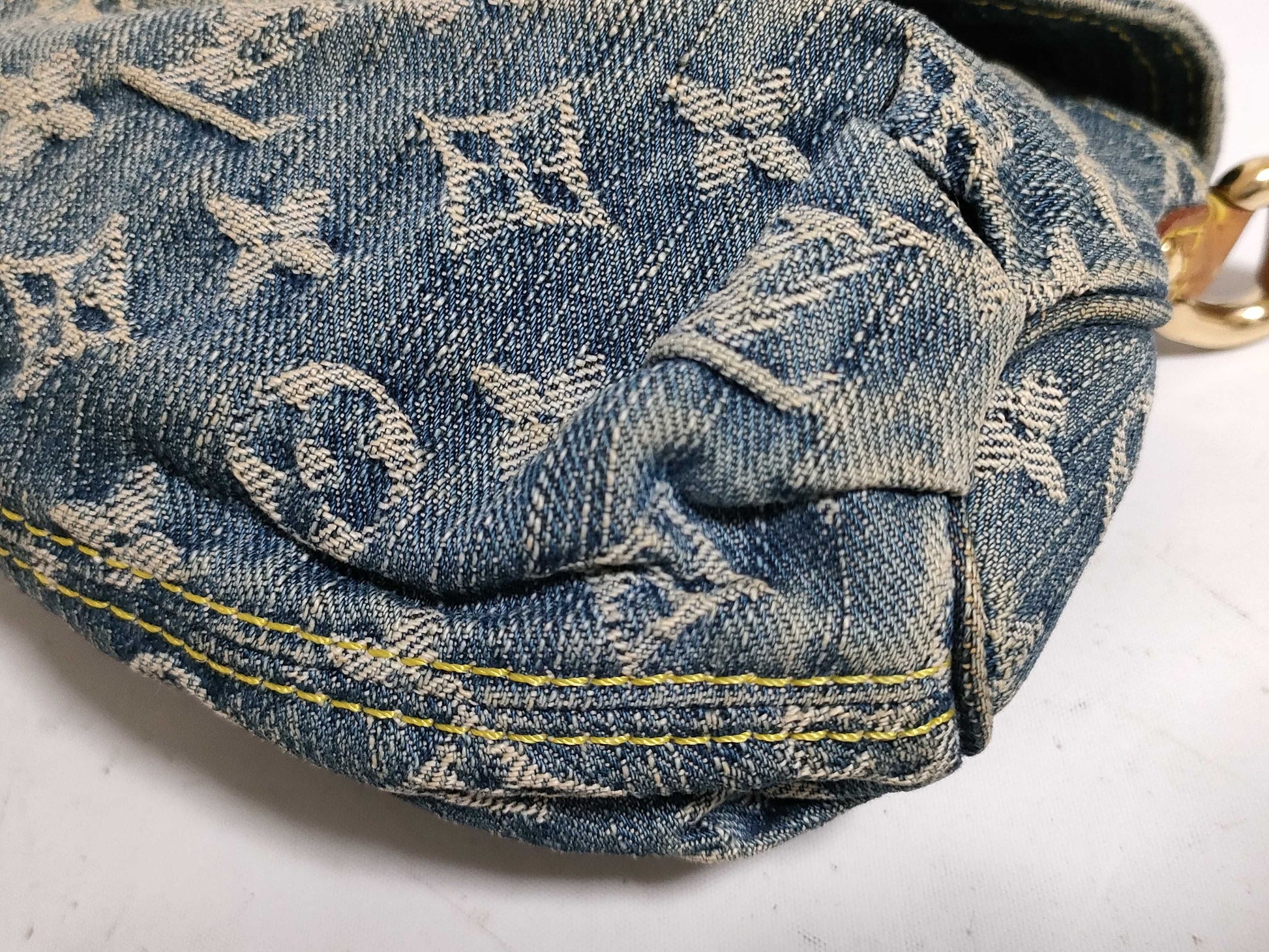 LOUIS VUITTON Monogram Denim Mini Pretty CA1006 Engraved Shoulder Bag