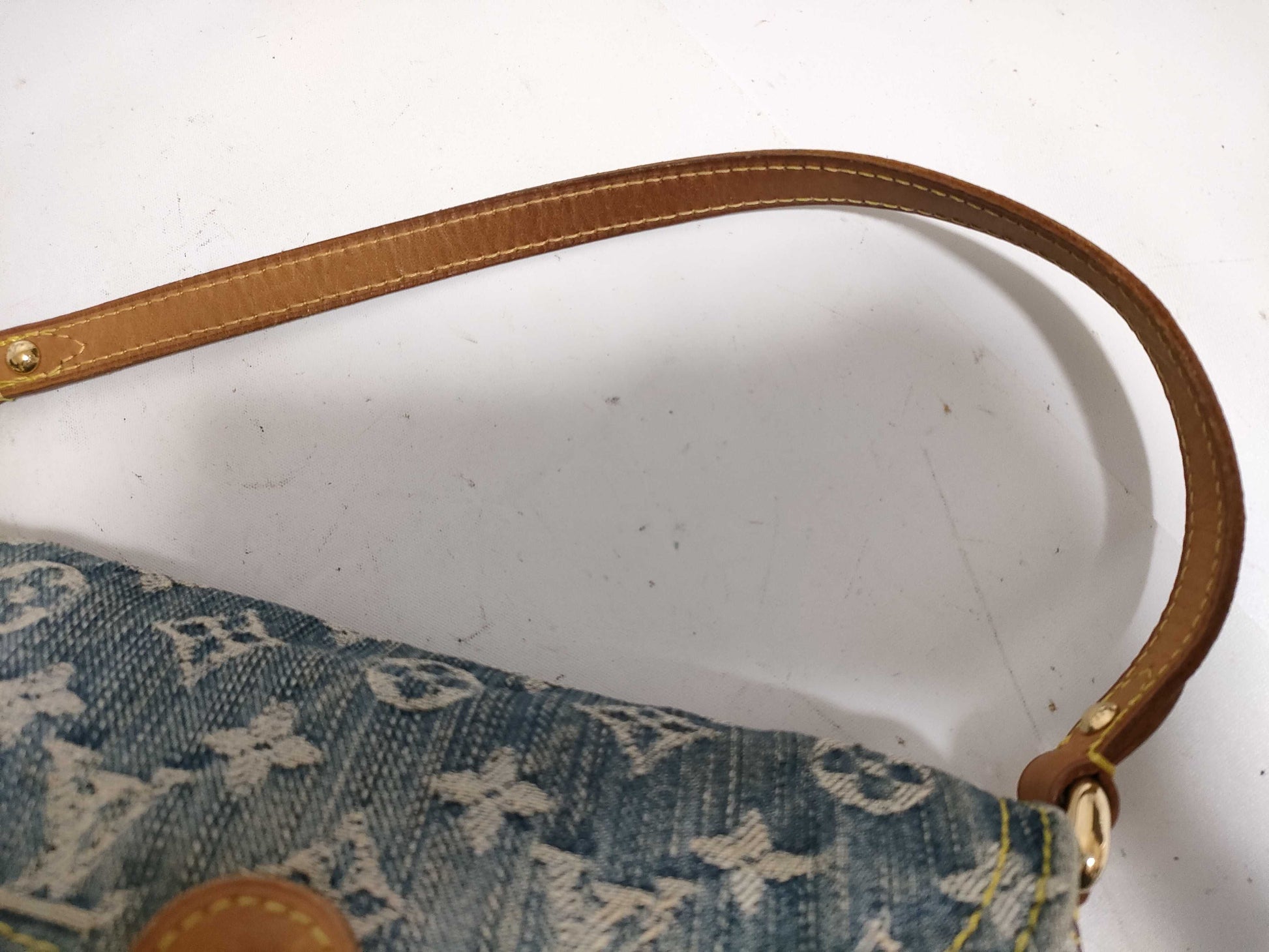 LOUIS VUITTON Monogram Denim Mini Pretty CA1006 Engraved Shoulder Bag
