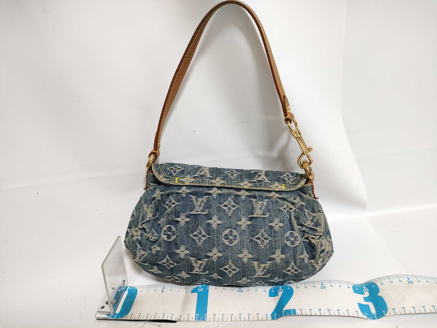 LOUIS VUITTON Monogram Denim Mini Pretty CA1006 Engraved Shoulder Bag