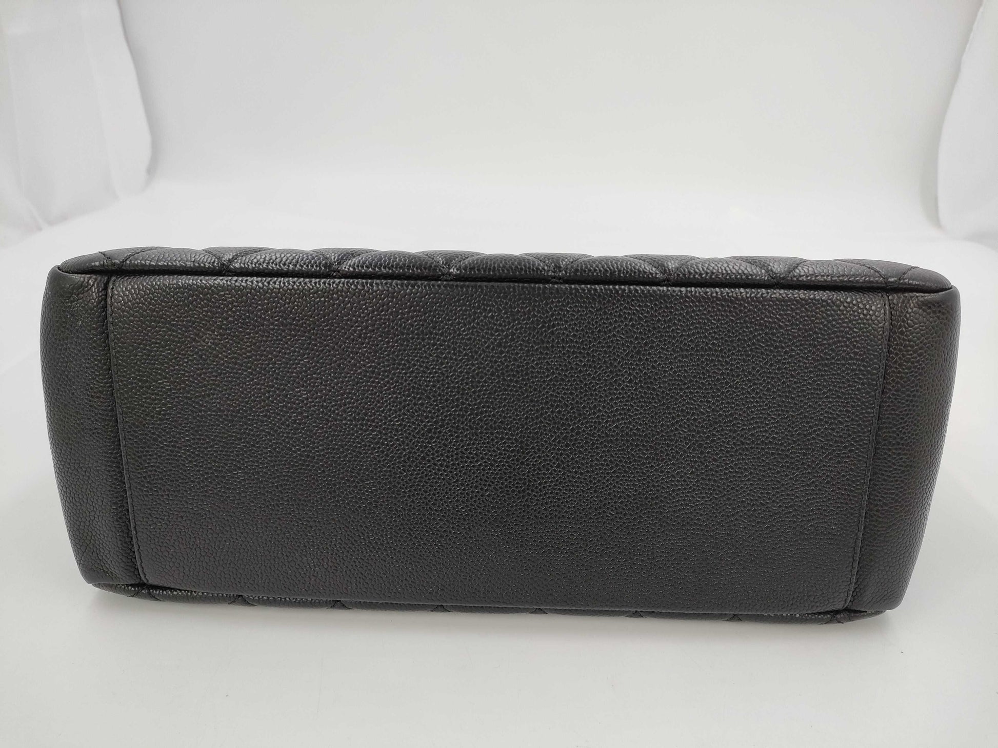 CHANEL Caviar Skin Black Coco Mark GST Shoulder Tote Bag