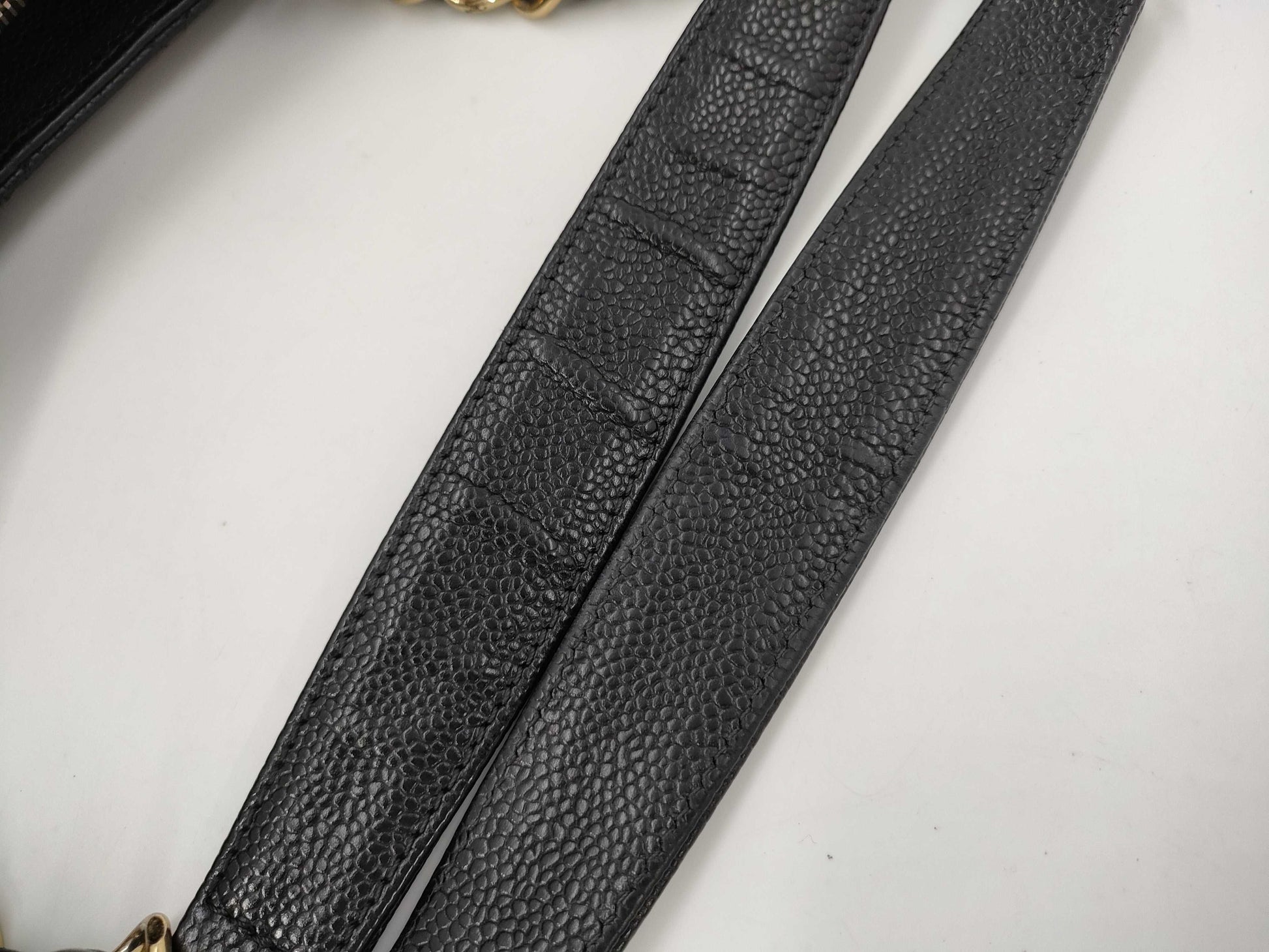 CHANEL Caviar Skin Black Coco Mark GST Shoulder Tote Bag