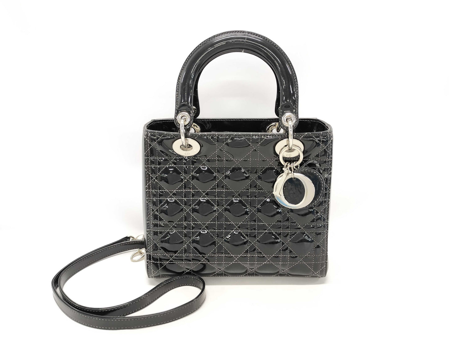 Dior Lady Dior Enamel Handbag