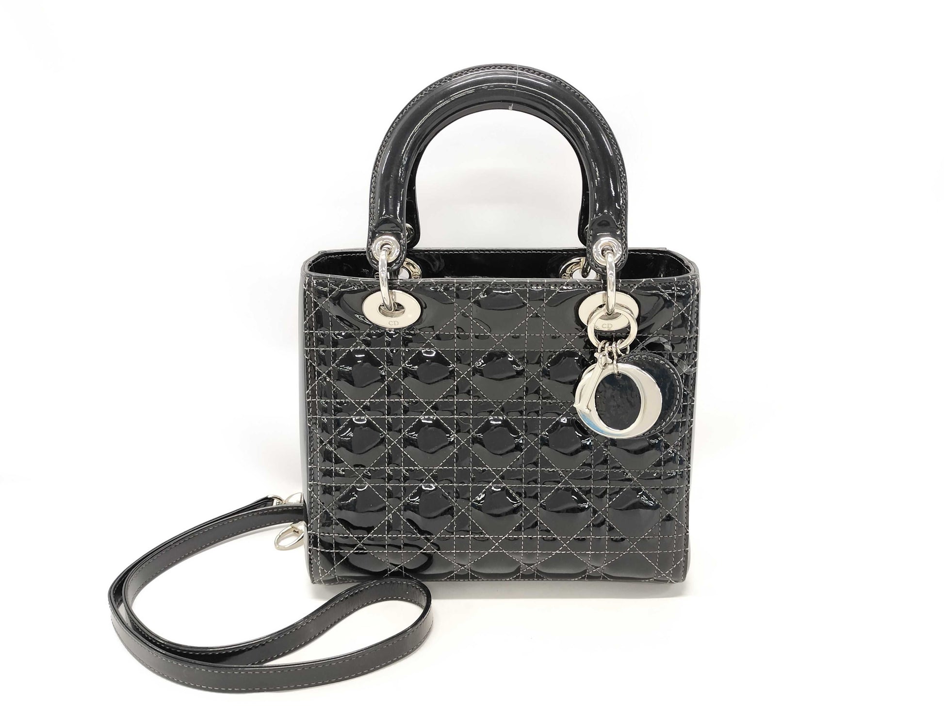 Dior Lady Dior Enamel Handbag