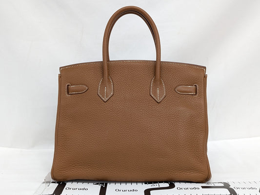 HERMES Birkin 30 Togo Gold SV Hardware □M Handbag