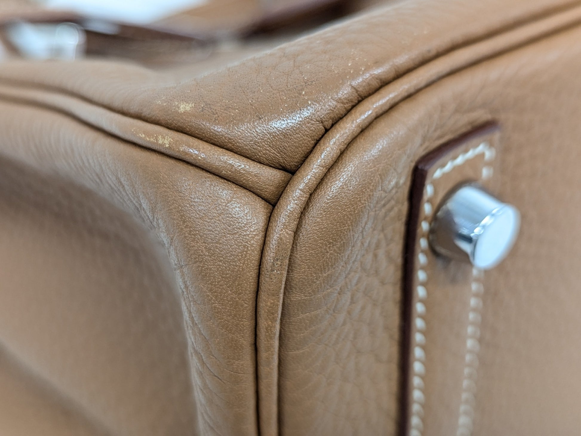 HERMES Birkin 30 Togo Gold SV Hardware □M Handbag