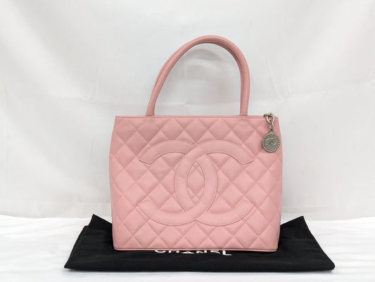 CHANEL Caviar Skin Reissue Tote Pink Tote Bag
