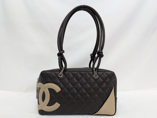 CHANEL Cambon Boring Brown Handbag