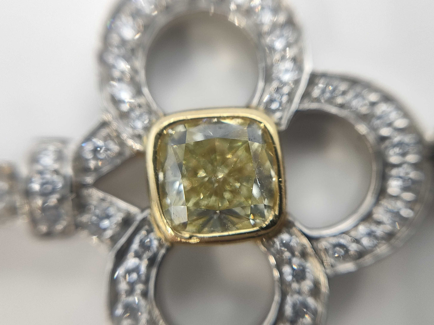 Tiffany&Co. Crownkey Yellow Diamond Colorless Diamond PT950/AU750 3.7g Pendant Top