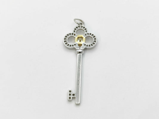 Tiffany&Co. Crownkey Yellow Diamond Colorless Diamond PT950/AU750 3.7g Pendant Top