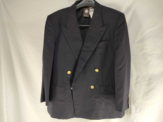 BURBERRY Double Breasted Jacket Navy Blue Merino Wool 160cm Chest 94 Waist 90 Jacket