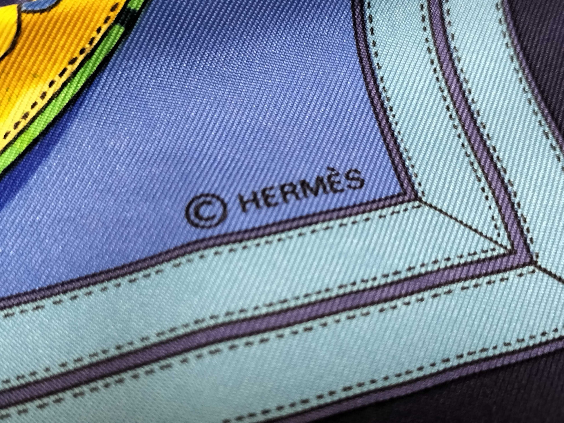 HERMES Carre Hermes Scarf HdORIGNY Blue Scarf