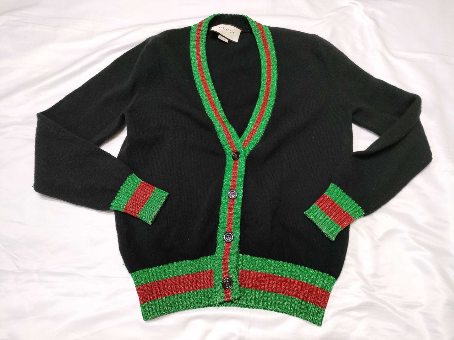 GUCCI Gucci Sherryline Cardigan Black Lame Cardigan