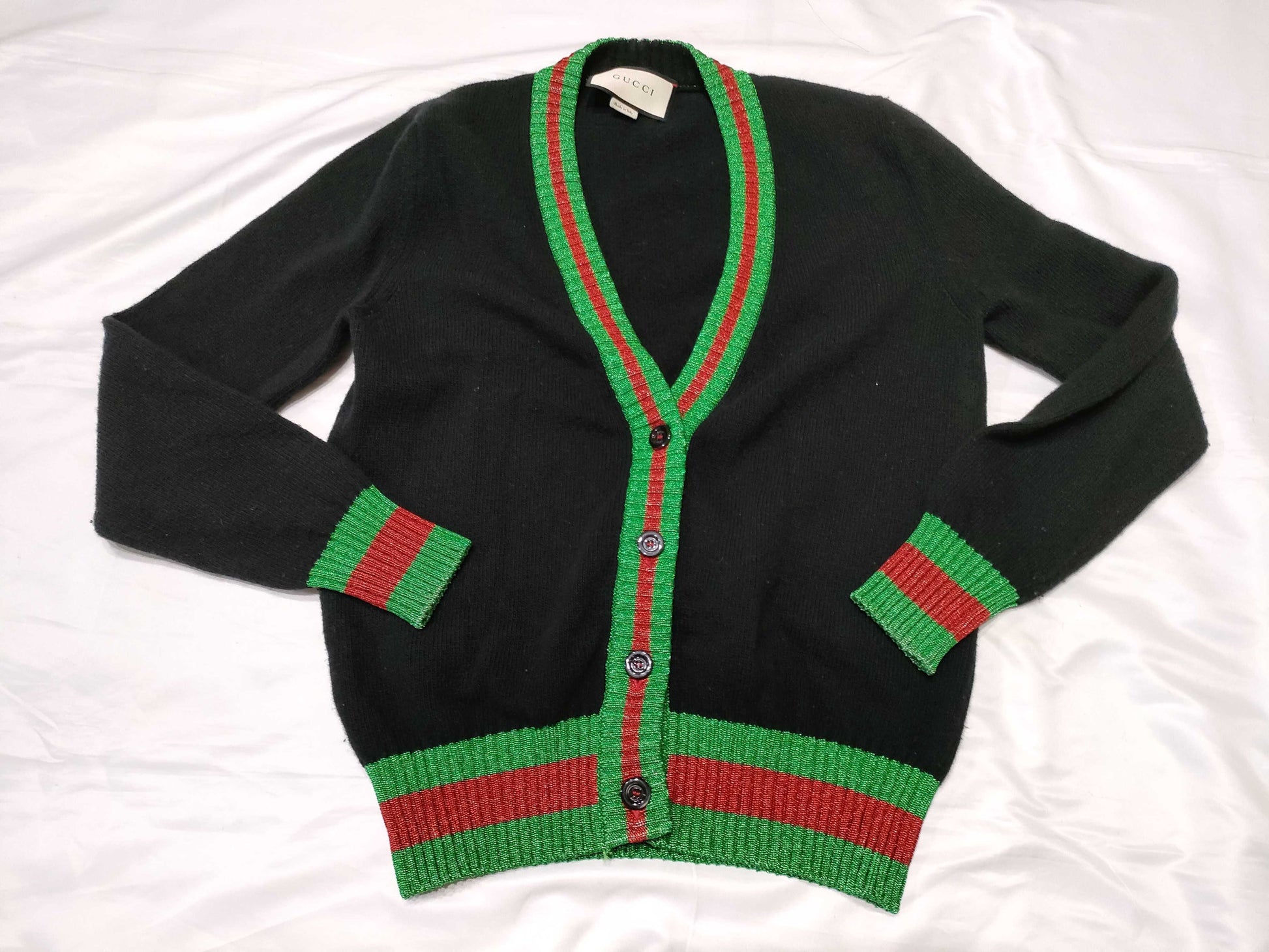 GUCCI Gucci Sherryline Cardigan Black Lame Cardigan